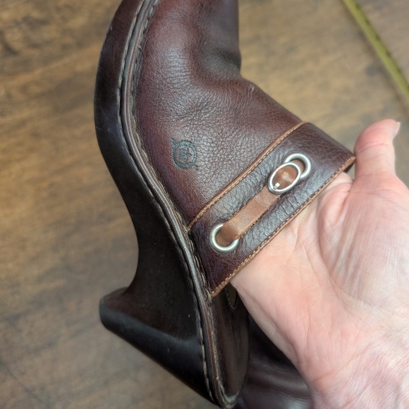 Born Women's Dark Brown Leather Slip-On Clogs Size 8 - Picture 8 of 10